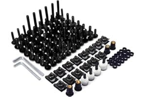 JFG RACING Viti Ergal Moto,Viti Carene Kit Completo Bulloni Moto,Universale in Alluminio CNC Viti di Fissaggio Dadi per Moto da Strada Sportive Scooter-Nero