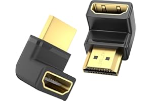 ULT-WIIQ 8K HDMI 2.1 Winkel Adapter 2 Stück, 90 und 270 Grad HDMI Abgewinkelt Stecker mit 8K@60Hz 4K@120Hz 144Hz 2K@240Hz, HDR, VRR, Dolby, eARC, HDCP 2.3 für PC, PS5, Apple TV, Projektor, Fernseher, Soundbar
