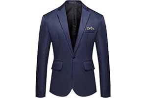 JokeLomple Giacca Blazer Uomo - con Un Bottone Giacca Morbido e Confortevole Tinta Unita Taglie Forti Classica Giacca Vintage Business Blazer Cappotto