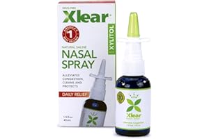 Xlear Nasenspray – Natürliches Saline-Nasenspray mit Xylitol, feuchtigkeitsspendende Nasenpflege für Kinder und Erwachsene, 45 ml (Pack of 3)