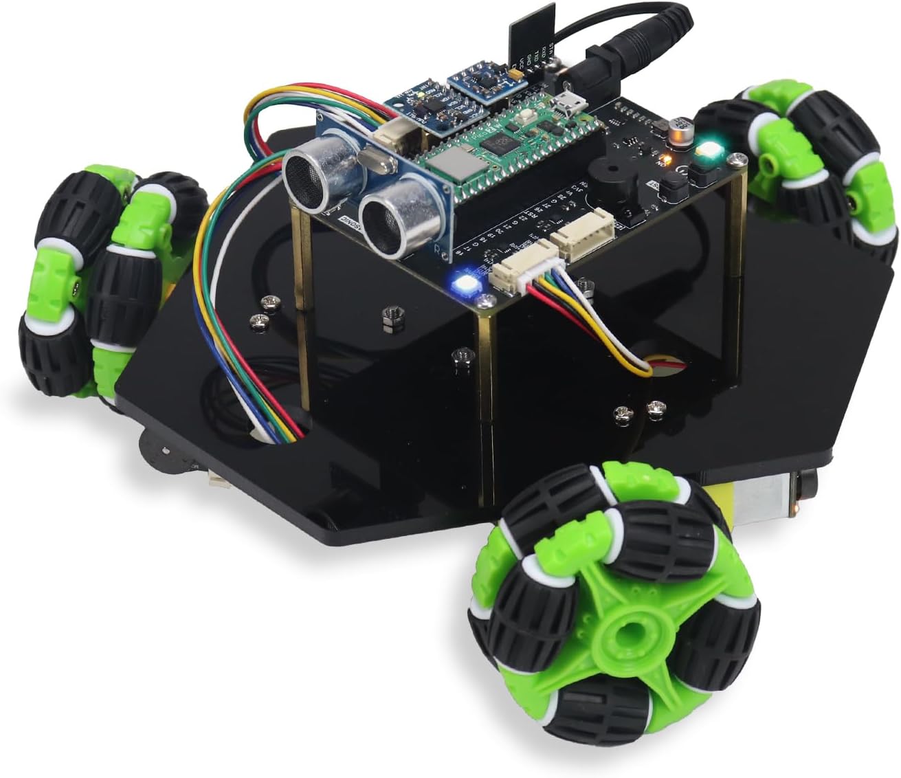 Freenove Omni Wheel Car Kit for Raspberry Pi Pico 2 W (Included), Dual Arm Cortex-M33 and Dual Hazard3 RISC-V Microcontroller, 3-Wheel and 4-Wheel Forms, Accelerometer Module, Compass Module