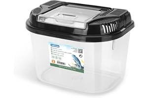 Nobleza Terrarium pour Reptile et Amphibiens, Boîte d'Élevage en Plastique Transparent, Faunarium pour Tortue Lézarde Gecko Araignée Caméléon Grillons Scorpion, Taille S(L17.8*W12*H12.7cm)