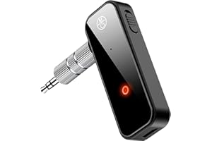 Transmisor Bluetooth Adaptador Emisor Jack - Transmisor Bluetooth 5.1, Adaptador Jack 3.5 mm de Audio para TV, Coche, Altavoces, Auriculares 2 en 1. Emisor y Receptor de Música Baja Latencia Inivech
