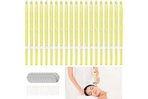 KERATOBLEEM 20 Ohrkerzen,Bienenwachs-Kerzenkegel, Ohrenwachskerzen mit 10 Tropfschutztablett, Zylinderduft, Hohle Kegelkerzen,Ohren Kerzen Zum Reinigen Für Ntspannen