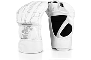 Flexzion Mitaines de boxe MMA pour hommes, femmes et adolescents, UFC Grappling Krav MAGA Gants de kickboxing pour entraînement, sac de frappe, Muay Thai, gants de coupe, gants d'arts martiaux