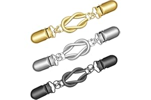 QUILAX 3 Stück Cardigan Clip,Clip für Kleidung,Vintage Cardigan Clips Frauen,WaistClip Damen,CinchClip für Kleidung,Pullover,Schal,Hosen Schalkragen Strickjacken,Umhang Broschen