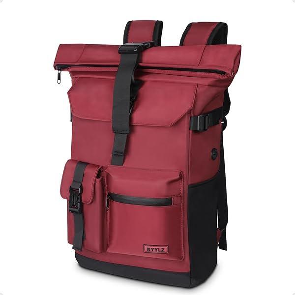 FANDARE Laptoprugzak, uniseks, zakelijke rugzak met USB-oplaadpoort, dagrugzak, school, werk, reizen, rugzak voor 15,6 inch laptop, waterdicht, polyester, zwart, Large, Rugzak