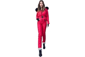 BUKINIE Womens Winter Onesies Ski Jumpsuit Outdoor Sports Snowsuit Windproof Waterproof Ski Jackets and Pants Set