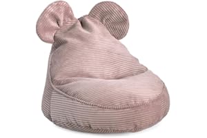 Gutekissen Puf infantil "Sweet" con orejas - Lincoln, Montessori Cojín para habitación infantil (rosa, 68/59/55 con orejas)