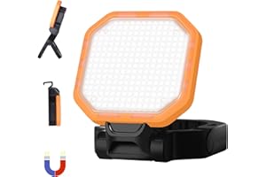 JUEHOLLA Foco LED Recargable 30W, Luz de Trabajo Portátil 2500LM Super Brillante 6000mAh con 4 Modos de Luz, Lámpara de Camping Portátil para Cortes de Energía, Camping, Naranja