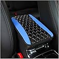 Moly Magnolia Car Center Console Cushion Pad, Universal Leather Waterproof Armrest Seat Box Cover Protector,Comfortable Car Decor Accessories Fit for Most Cars, Vehicles, SUVs (Blue)