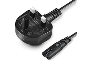 BICMICE 2M Figure 8 Power Lead for Ps5 Ps4 Ps3 Power Cable Xbox One S Xbox One X Power Supply UK 2 Pin Power Cord IEC 60227C7 to BS1363