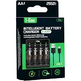 I-Gen G429 4'l&uuml; Pil Şarj Aleti + 4 Adet AA Pro 2950 mAh Şarjlı Kalem Pilli Set