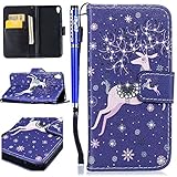 EUWLY Lederhülle für [Sony Xperia XA], Diamant Bling...