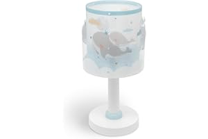 ‎DALBER Dalber Kinder Tischlampe Nachttischlampe kinderzimmer Whale Dreams Wale Blau Tiere, 61171T, E14