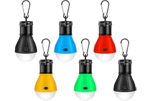JSDOIN 6 Pcs Camping Lights for Tents, Portable Battery Powered Camping Lantern LED Tent Light 3 Lighting Modes Camping Accessories Outdoor Hanging Lamp for Hiking Fishing Camping Household Car Repairing