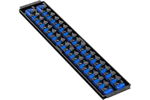 Ernst Manufacturing 19-Inch Socket Boss 2-Rail 1/2-Inch-Drive Socket Organizer, Blue (8457)