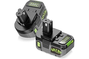 DREAMDASH 2X 18V 7Ah Batterie de Remplacement pour Ryobi Batterie ONEPLUS RB18L50 RB18L40 RB18L25 RB18L20 RB18L15 RB1840X RB1825C P108 P107 P105 P104 P103 P102 P122