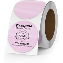 FINDAT 200 Etiquetas Térmicas Holográficas 38 Mm: Vinilo Impermeable Autoadhesivo (Morado) Para Impresora - Logotipos Y QR