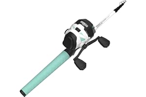Zebco Roam Telescopic Fishing Rod and Spinning or Spincast Fishing Reel Combo, Durable 6-Foot Fiberglass Rod with ComfortGrip Handle, Pre-spooled with Zebco Cajun Fishing Line