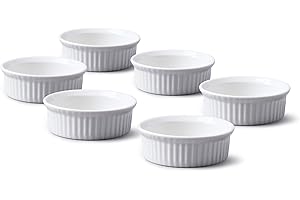 WM Bartleet & Sons 1750 Lot de 6 mini ramequins traditionnels en porcelaine Ø 6,5 cm avec - Blanc - TSET43