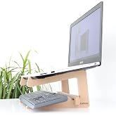 Hanwood Wooden Laptop Stand - Compatible with Laptops in Sizes 13" - 14" - Laptop Booster