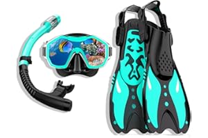 Sporzin Gafas Buceo Adulto con Aletas Buceo y Tubo Snorkel Mascara Buceo para Hombre y Mujer, Panorámica Antivaho de 180° Mascara Snorkel para Bucear y Nadar
