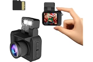 Xilecam Mini Macchina Fotografica Vintage con Scheda da 32 GB Mini Fotocamera Portachiavi Un Regalo Molto Creativo Fotocamera Compatta Digitale（Nero opaco）