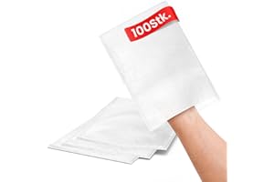 D.VARA Classic Einmalwaschhandschuhe 100 Stück – ultra soft Molton Waschhandschuhe weiß – Einmalwaschlappen Erwachsene & Baby – waschhandschuh Baumwolle – hygienische Waschlappen für Pflege & Senioren