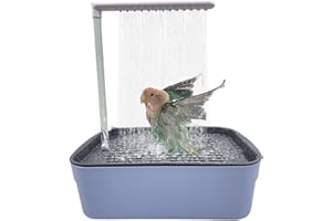 AZNEVER Vogel Badehaus Badewanne, Automatische Papageien-Badewanne Mit Dusche, Automatische Haustier-Vogeltränke Wellensittich Badewanne, Zirkulierendes Wasserbad, Papageien-Zirkulationsdusche Vogelbrunnen