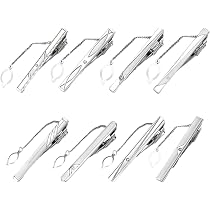 Lot De 8 Pinces à Cravate Homme - Design Minimaliste Avec Chaîne - En Acier Inoxydable - Pour Mariage, Bureau Ou Quotidien