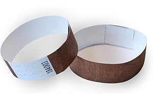 MPM MP - Tyvek Pulseras 100 unidades para Eventos, Color Marrón