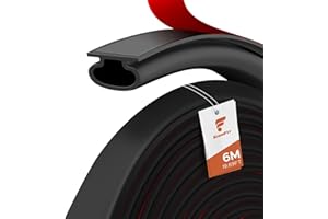 shinfly 6m Czarny Samoprzylepna Uszczelka Okienna do Drzwi, Uszczelka Gumowa do Okien, Uszczelki do Drzwi, Okien, Stosowane do Izolacji Cieplnej, Dźwięku, Pprzeciw Wiatru i Wody.