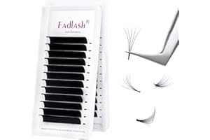 FADLASH Easy Fan Pestañas 0.07 D Rizo 14mm*12 Fila 3D 5D 10D 20D Pestañas de Volumen Fácil Ventilador Pestañas Pelo a Pelo Easy Fan Lash Extentions(0.07-d-14)