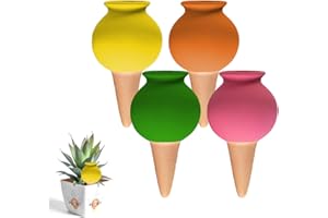 RoseFlower 4 Arrosage Plante Interieur, 100ml, Oyas a Planter Terre Cuite Extérieur, Ollas Terre Cuite, Terre Cuite Dispositifs d'Arrosage Automatiques en Céramique pour Vacances Plante