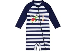 upandfast Maillot de Bain pour Bébé Garçon/Fille avec Zip Tout au Long Cuirasse pour Toddler Une Pièce Protection Solaire UPF 50+