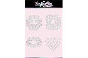 CRAFTING DIES - Fustelle Metalliche Scrapbooking Fustella Forme Geometriche Fustella Cuore, Fustella Cornice, Fustella Fiore Senza Impunture Thinlits (4 Pezzi)