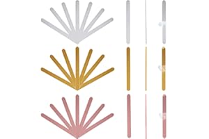 AHANDMAKER 30 palitos Reutilizables de acrílico para Tartas, palitos de Paleta, Rosa Dorada Plateada, palitos de Paleta de 3 Colores, palitos de Espejo de plástico, palitos de Helado
