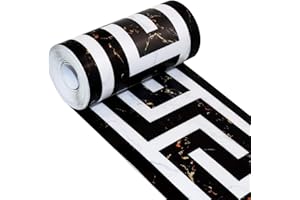 GKKBUFF Modern Geometric Wall Covering PVC Wallpaper Border Borders Stickers Border Decortaive Tile Stickers Kitchen Cabinet Toilet Border for Ceiling/Corner/Mirror/Furniture/Door/Wardrobe/Home Decor