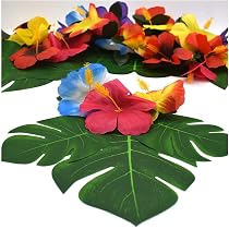 30 Foglie Di Palma Finte Con Stelo - Decorazioni Tropicali Per Feste Hawaiane, Luau, Compleanno Safari - 2