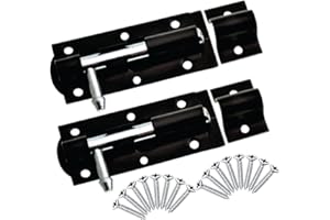 MA NASIR Black Door Bolts 4" Durable Sliding Lock Latch Slide Bolts Lock with Screws Door Security Bolts Perfect for Kitchen Bathroom Shed Boxes Door Yard Garage Gates Home Accessory (2Pack)