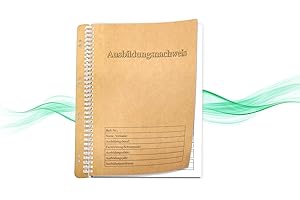 ‎KOCHDIALOG KOCHDIALOG 1 x Ausbildungsnachweis Berichtsheft Ausbildung abheftbar in Ordner, DIN A4, 53 Wochen, äußerst stabil, Dicke Innenseiten, tägliches Ausbildungsheft für IHK, Handwerk 1 Woche = 1 Seite