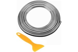 GUANG-T Car Trim Interior Strips Line 5M 16.4 FT Gap Fillers Interior Moulding Trim Strips Line Decorative Accessories DIY Automobile Air Outlet Dashboard Decoration (Silver)