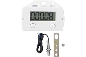 TELITUNY CContador Digital Magnetico Industrial, 0-99999 Contador Digital de Punzonado, Punzón Contador Electrónico de Pulsos LCD con Inducción Magnético para Punzonadoras Industriales, Máquinas Herramienta