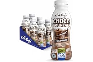 Chiefs® Milk Protein Drink con 26g di proteine e BCAA • Shake ad alto contenuto proteico a basso contenuto di carboidrati • Senza lattosio e senza zuccheri aggiunti • 6 x 330ml (Choco Mountain)