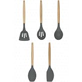 VALLETTA LINGO 5 PIECE BAKING SET GRAY WITH BAMBOO HANDLE