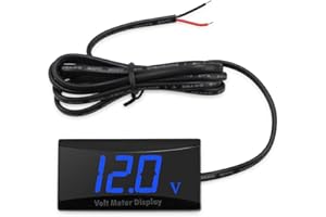 Goldoars DC 12V Auto Digital Voltmeter LED Digital Voltmeter Wasserdicht Stoßfest LED Anzeige Voltmeter für Auto Motorrad Spannung Volt Meter Gauge (Blau LED)