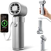 yAyusi Portable Rechargeable Handheld Fan,10000mAh Powerful Multifunctional Fan with Ice Cooling Function,Turbo Fan,Adjustabl