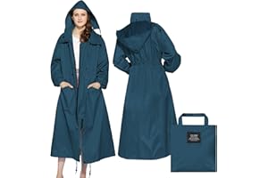 LAMA Manteau imperméable long élégant, vetement de pluie poncho de pluie unisexe avec poche à rabat imperméable, vêtements de pluie pour adultes, veste de pluie vêtements de protection contre la pluie