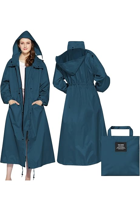 Poncho De Pluie Imperméable Taoyoule Adulte - Léger (280g), Taille Unique, Poche Zippée - Randonnée, Camping